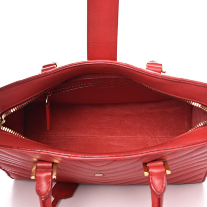 Saint Laurent Calfskin Matelasse Chevron Small Monogram Cabas Lipstick Red 5 of 13