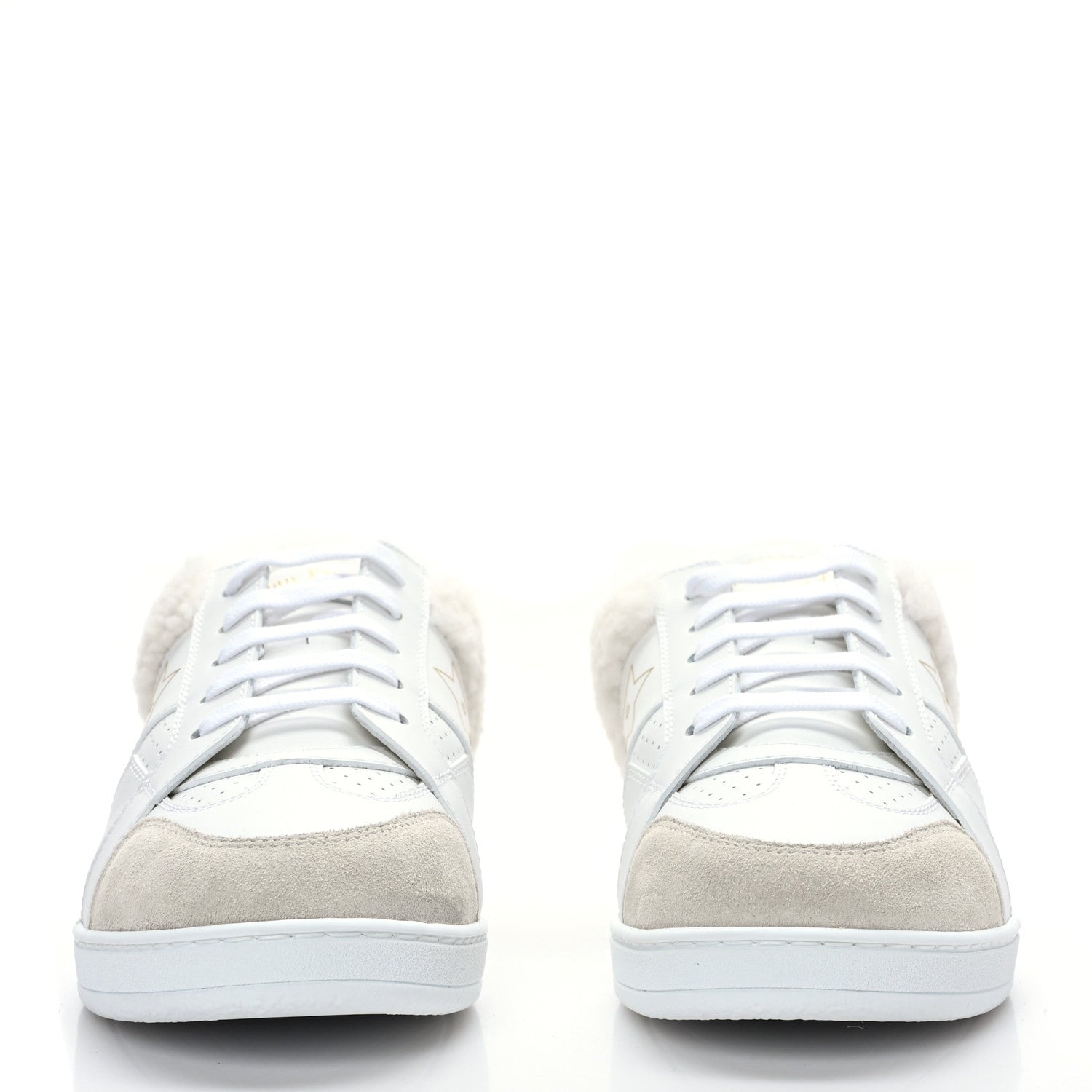 Christian Dior Calfskin Sherpa Womens Walk'n' Dior Star Sneakers 35 White Gold 2 of 7