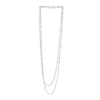 David Yurman Sterling Silver Logo Station Necklace 72" 2 of 3