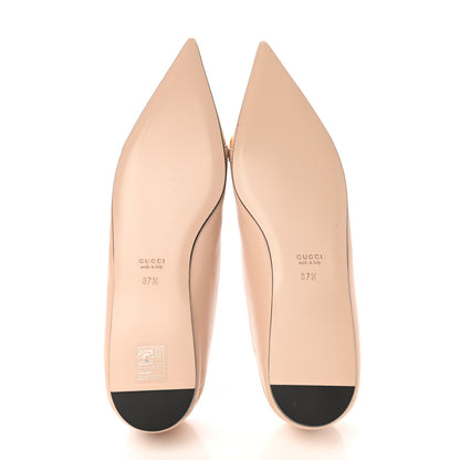 Gucci Nappa Lumiere Deva Horsebit Chain Embellished Flats 37.5 Skin Rose 5 of 9