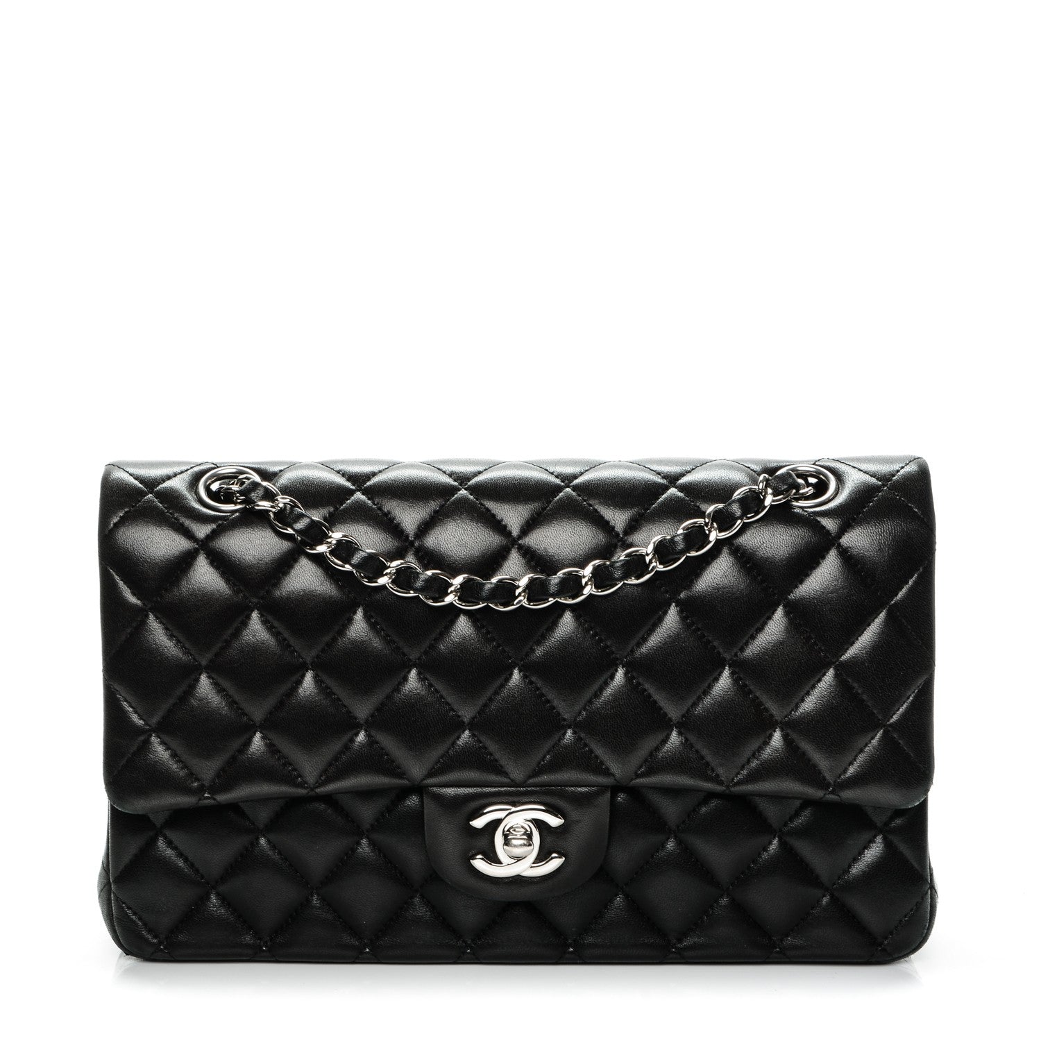 Chanel Lambskin Quilted Medium Double Flap Black 1 of 7