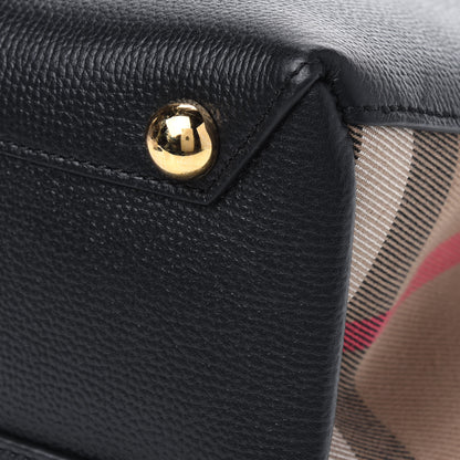 Burberry Derby Calfskin House Check Baby Banner Tote Black 9 of 12