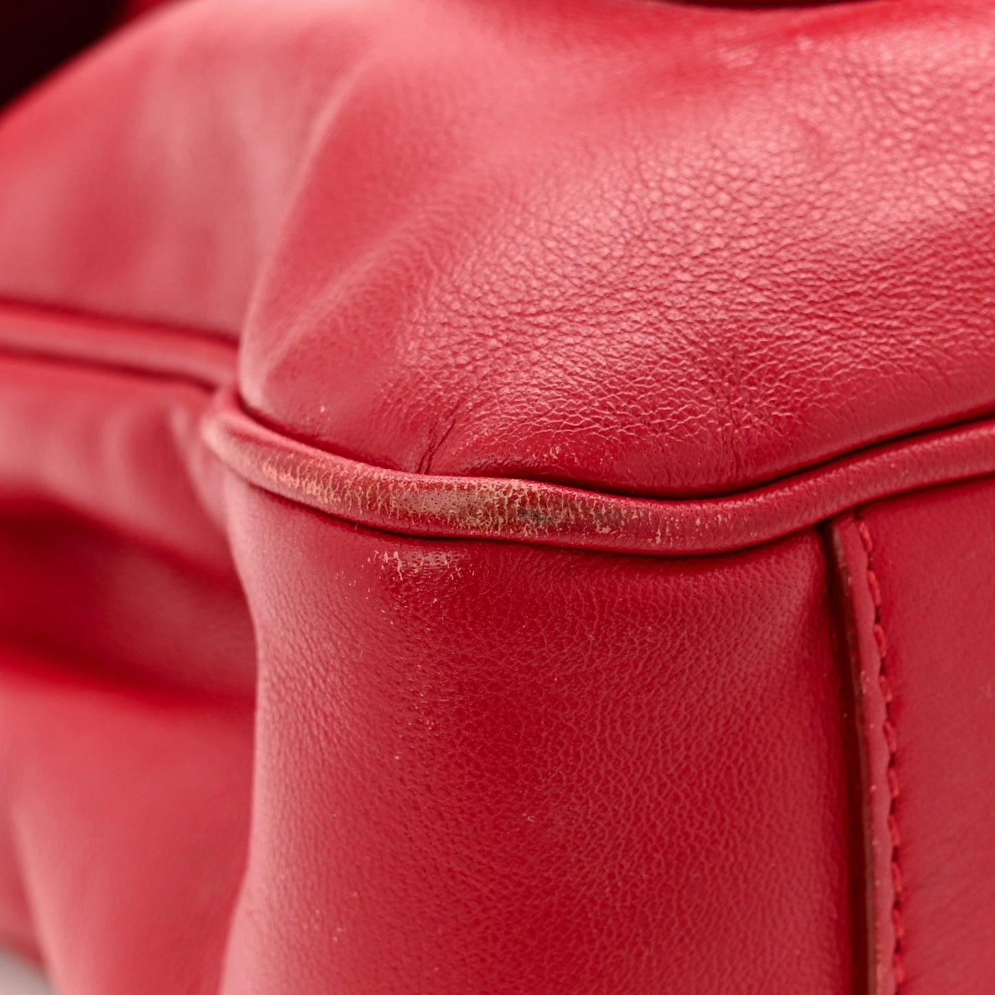 Calfskin Gancini Chain Shoulder Bag Red