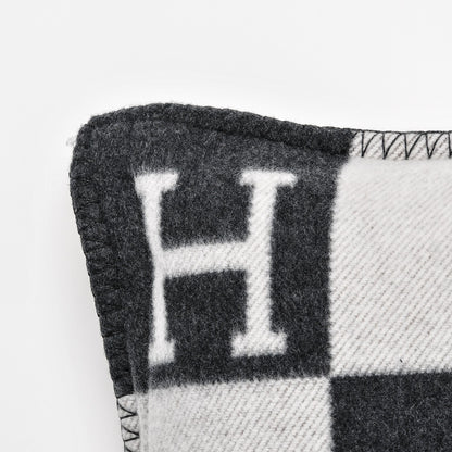 Hermes Wool Cashmere Avalon Pillow PM Ecru Gris Fonce 3 of 4
