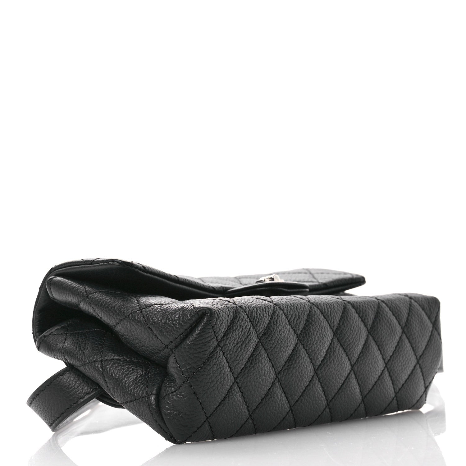 Chanel Grained Calfskin Quilted 2.55 Reissue Flap Belt Bag Clutch  Black 4 of 12