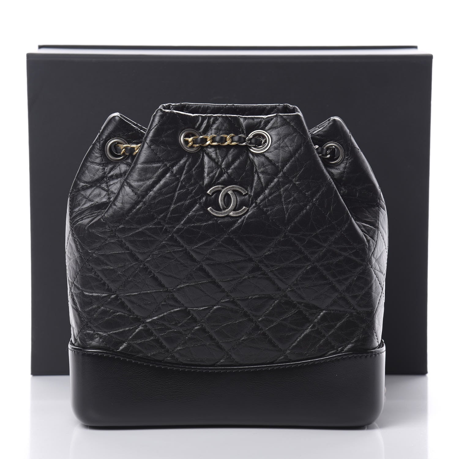 Chanel Aged Calfskin Quilted Small Gabrielle Backpack Black 10 of 10