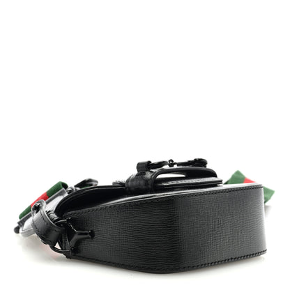 Gucci Azalea Calfskin Web Monochrome Horsebit 1955 Wallet On Strap Black 4 of 10