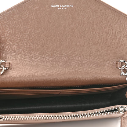 Saint Laurent Grain De Poudre Matelasse Chevron Monogram Envelope Chain Wallet Fard 5 of 11