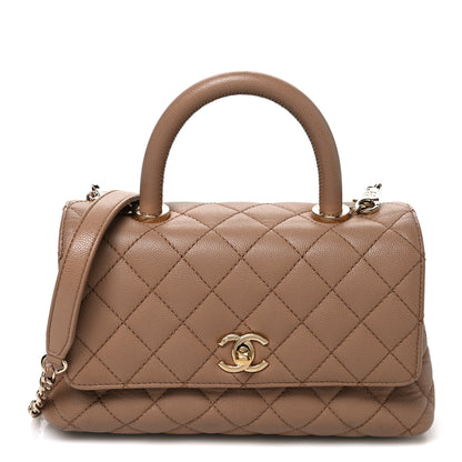 Chanel Caviar Quilted Mini Coco Handle Flap Beige 1 of 11