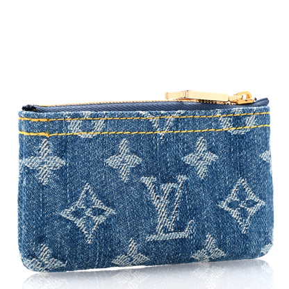 Louis Vuitton Monogram Denim Key Pouch Denim Blue 3 of 7