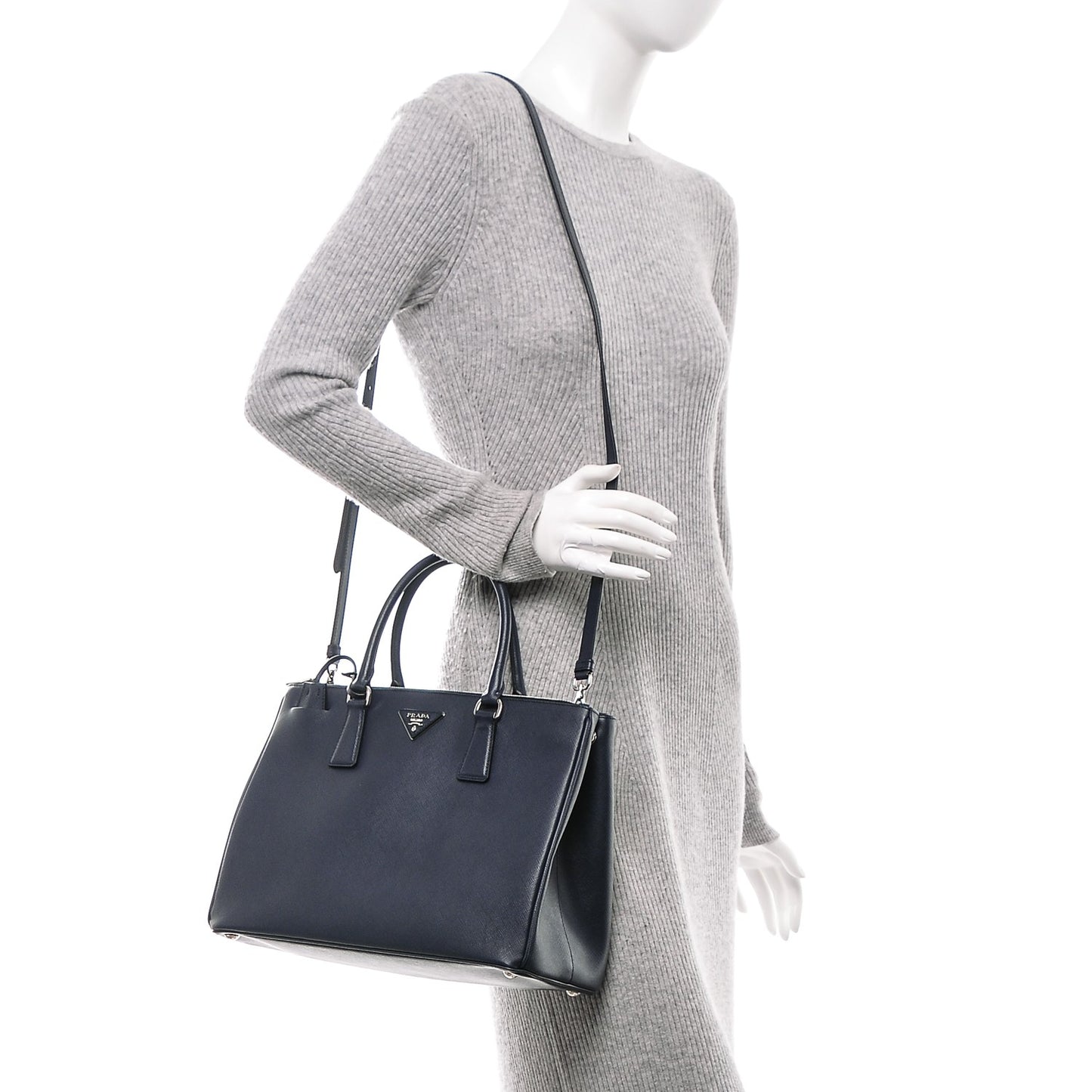 Saffiano Medium Galleria Double Zip Tote Baltico