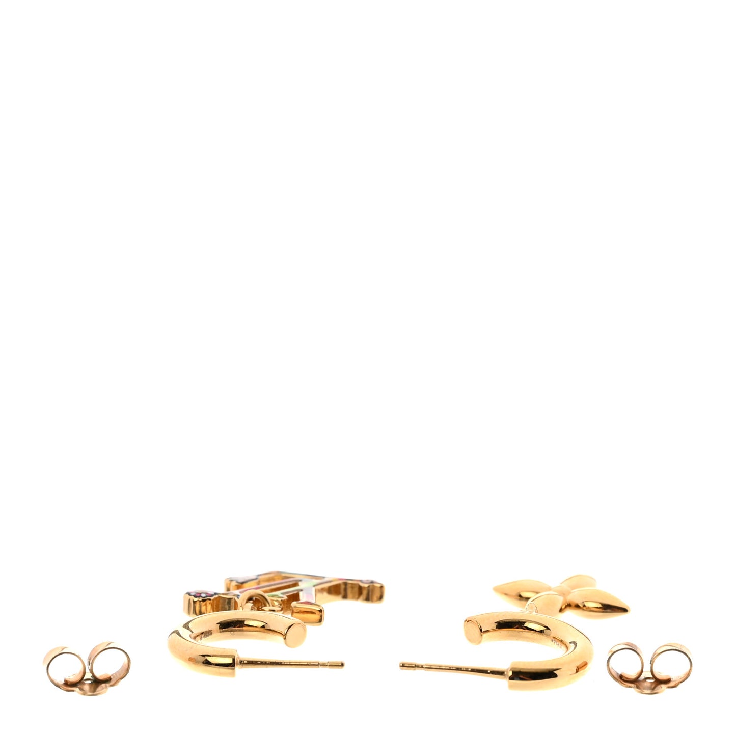LV X TM Superflat Earrings Gold Multicolor