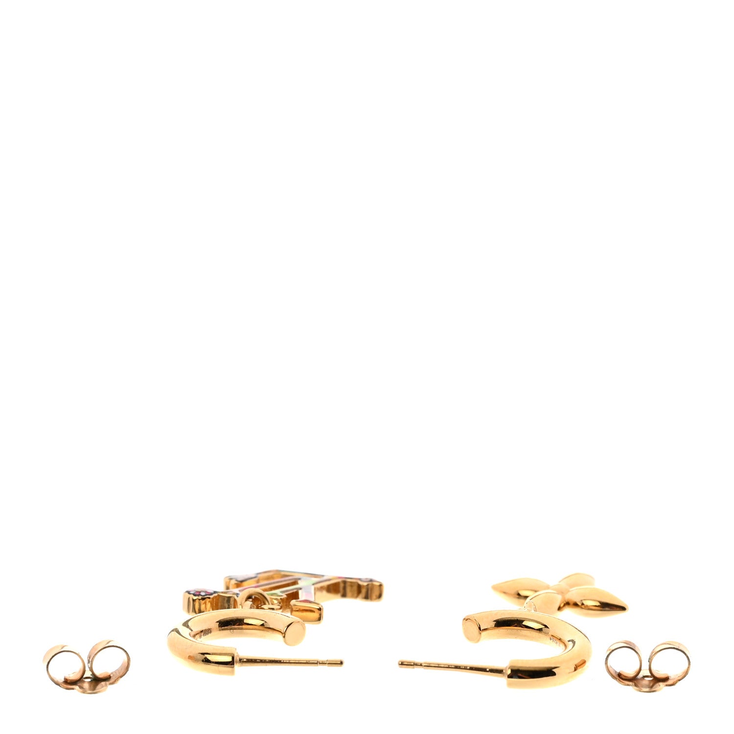 Louis Vuitton LV X TM Superflat Earrings Gold Multicolor 4 of 6