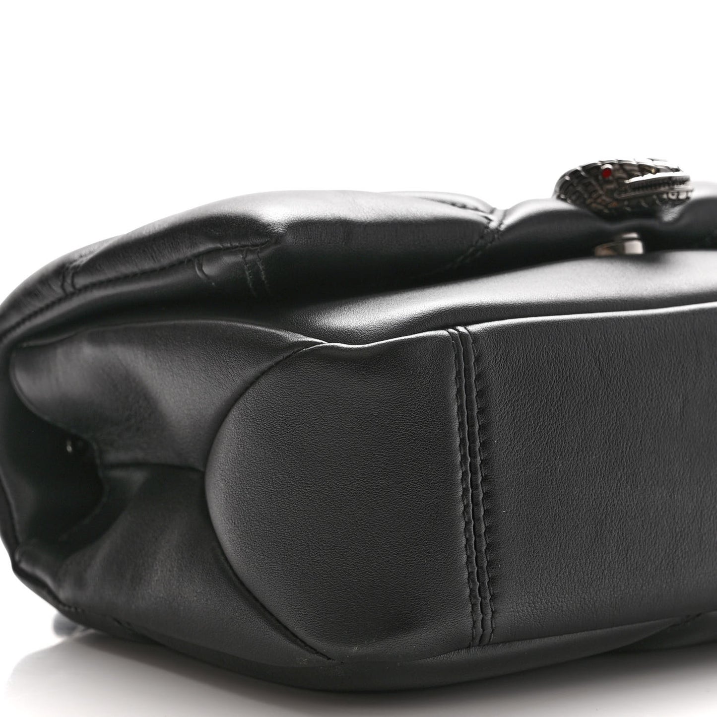 Calfskin Matelasse Serpenti Cabochon Crossbody Bag Black
