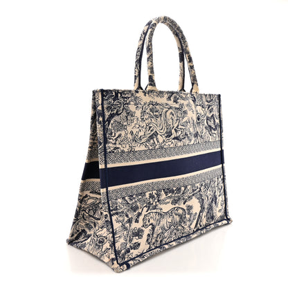 Christian Dior Canvas Embroidered Large Dioriviera Toile De Jouy Book Tote Blue 2 of 14