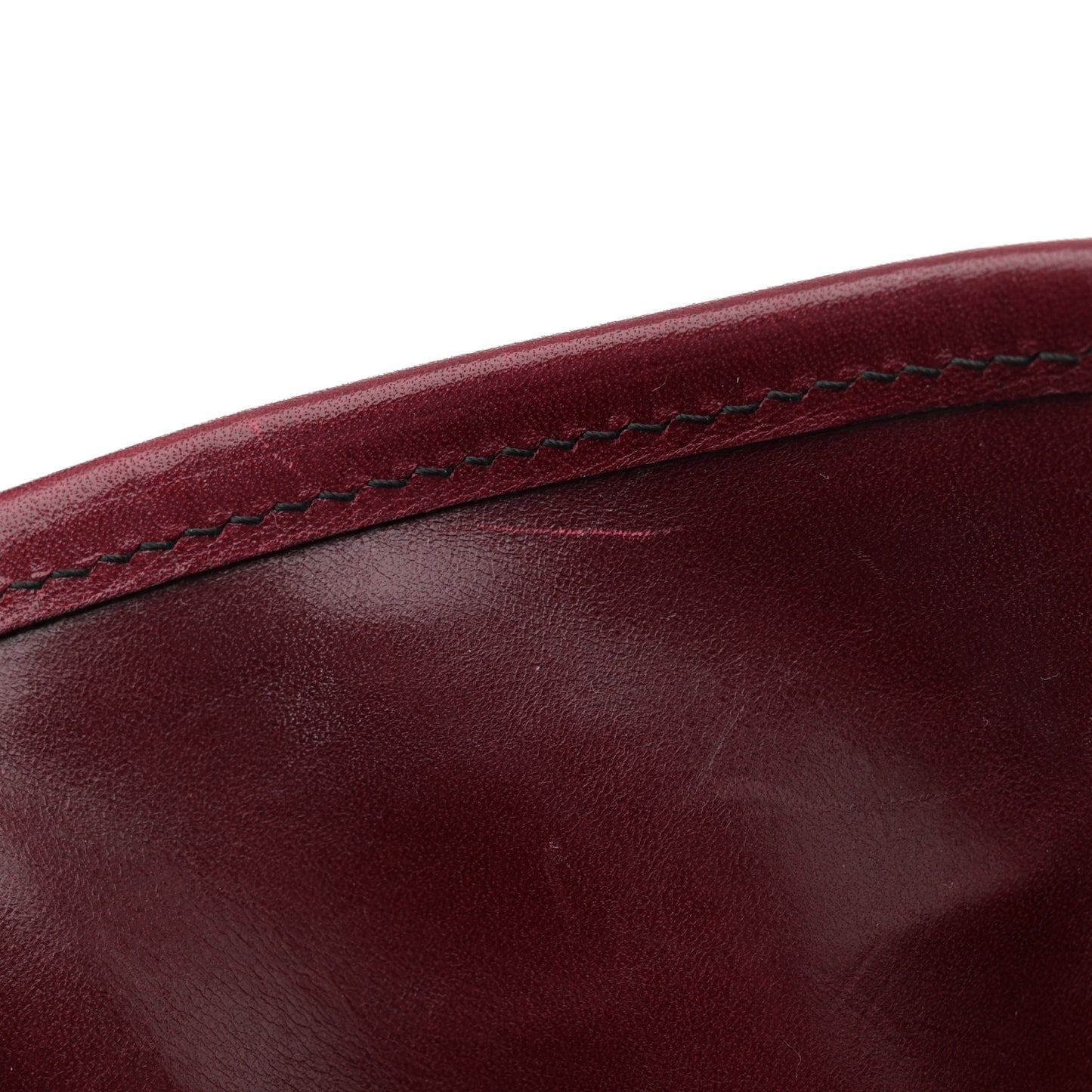 Lambskin Whipstitch Medium Tote Burgundy