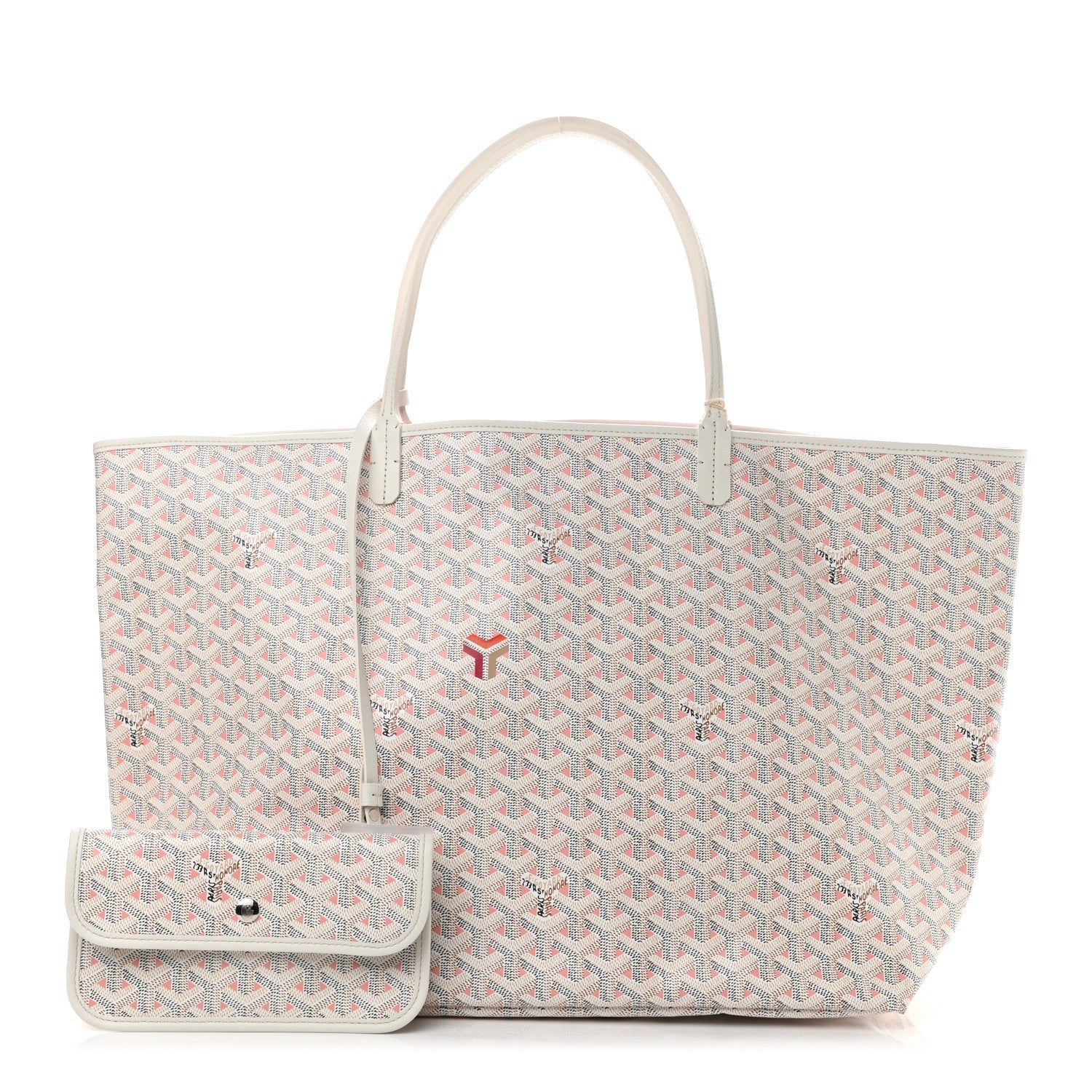 Goyard Goyardine Saint Louis Claire Voie GM White Pink 1 of 11