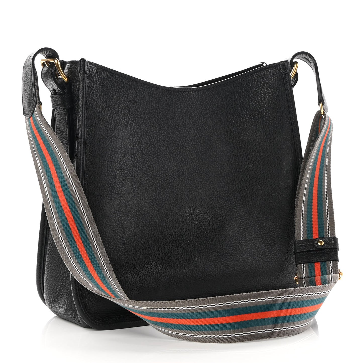 Vitello Daino Hobo Messenger Bag Black
