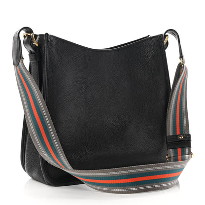 Prada Vitello Daino Hobo Messenger Bag Black 3 of 9