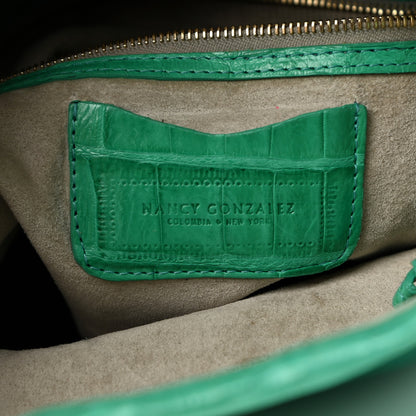 Nancy Gonzalez Crocodile Foldover Clutch Green 6 of 11
