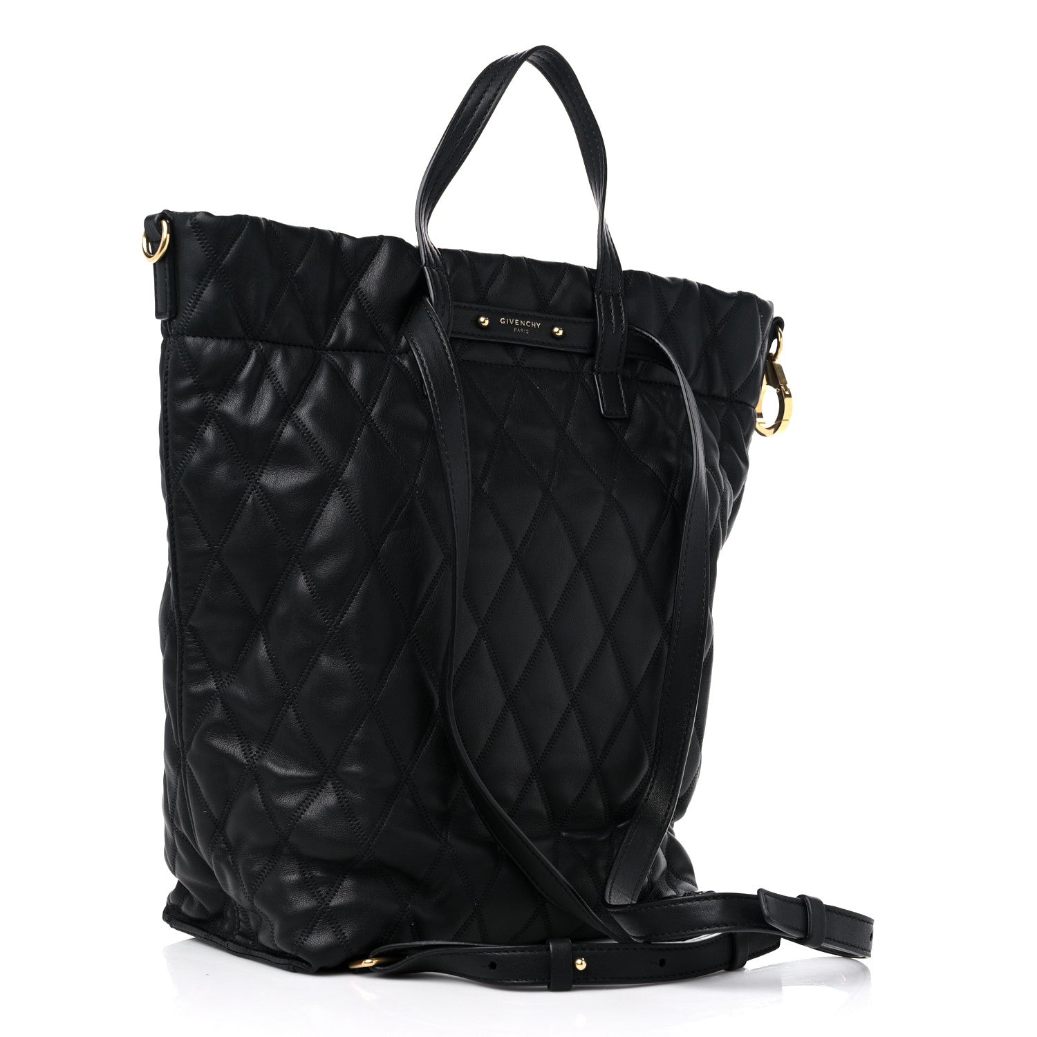 Givenchy Rubberized Canvas Quilted Duo Backpack Black 3 of 13