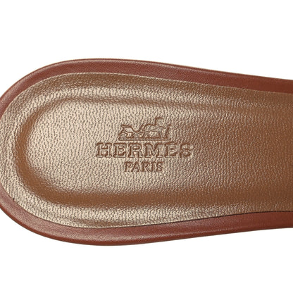 Hermes Calfskin Oasis Sandals 40.5 Gold 8 of 9