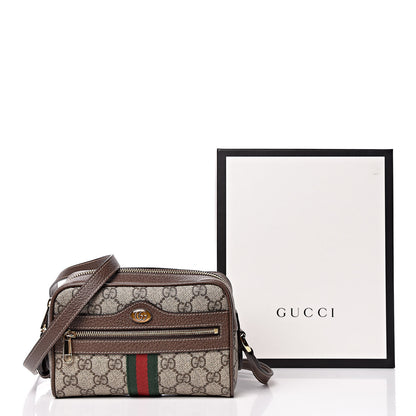 Gucci GG Supreme Monogram Web Mini Ophidia Shoulder Bag Brown 11 of 11