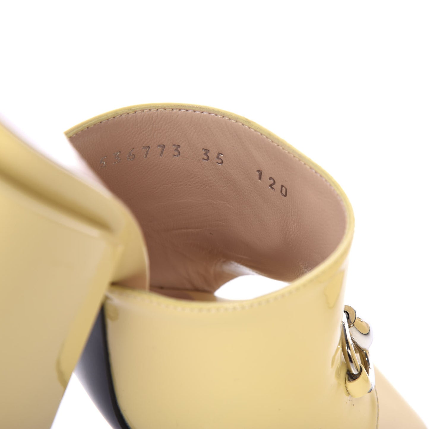 Patent Lexi Horsebit High-Heel Slide Sandals 35 Burro