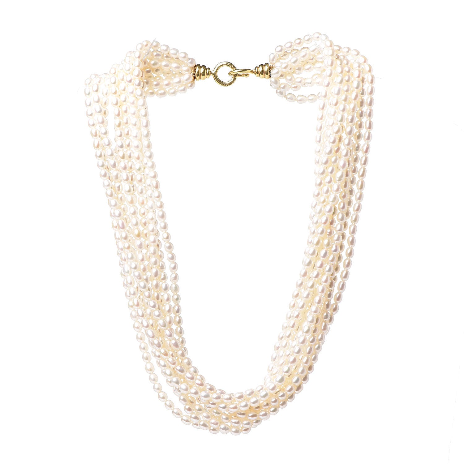 Tiffany 18K Yellow Gold Pearl Paloma Picasso Torsade Necklace 3 of 5