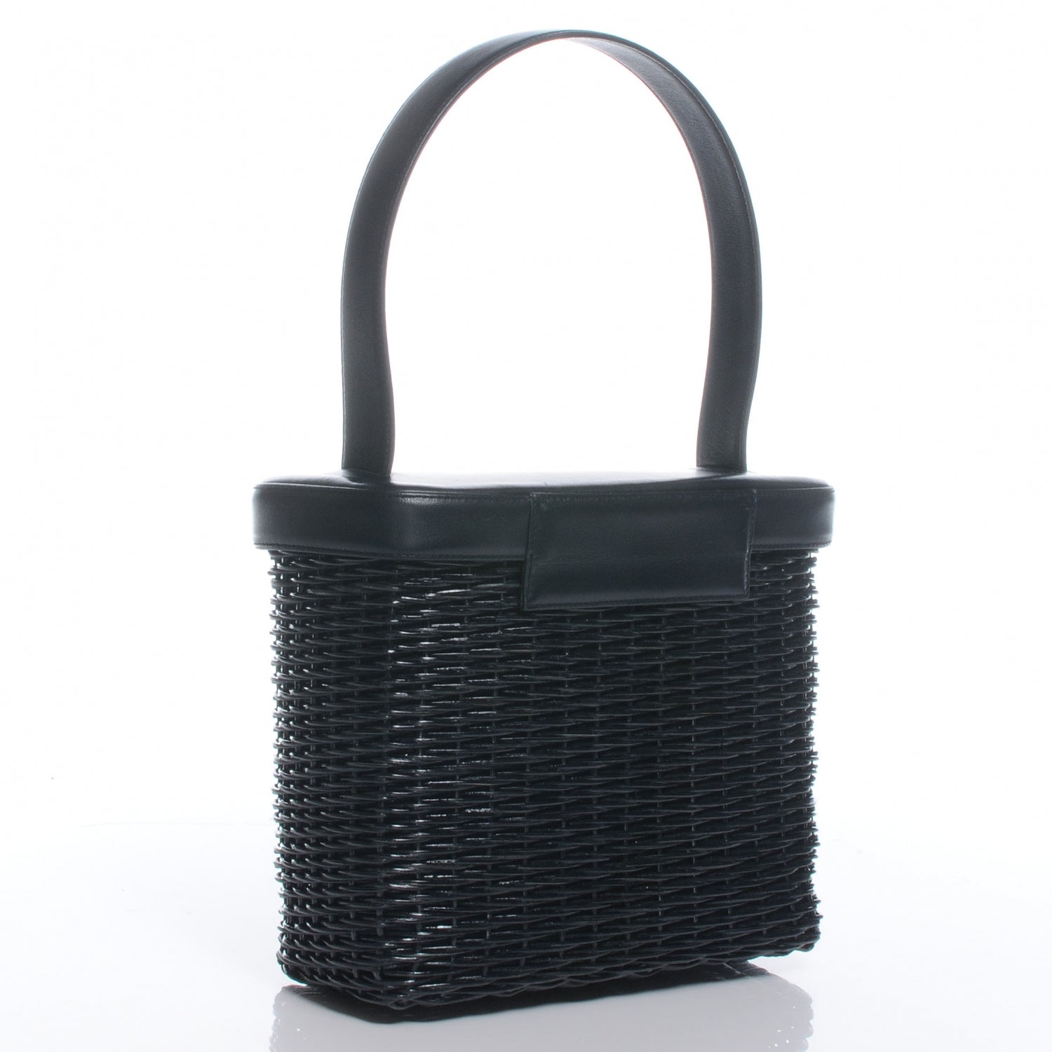 Chanel Straw Bag Navy 3 of 8