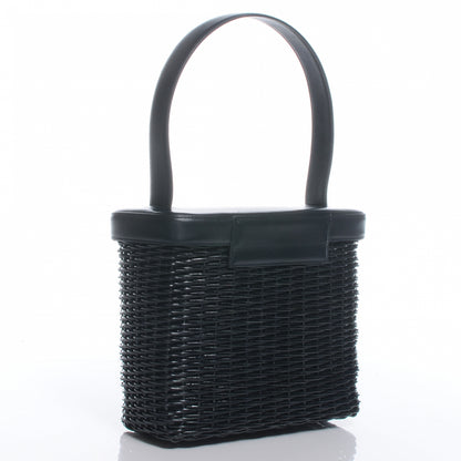 Chanel Straw Bag Navy 3 of 8