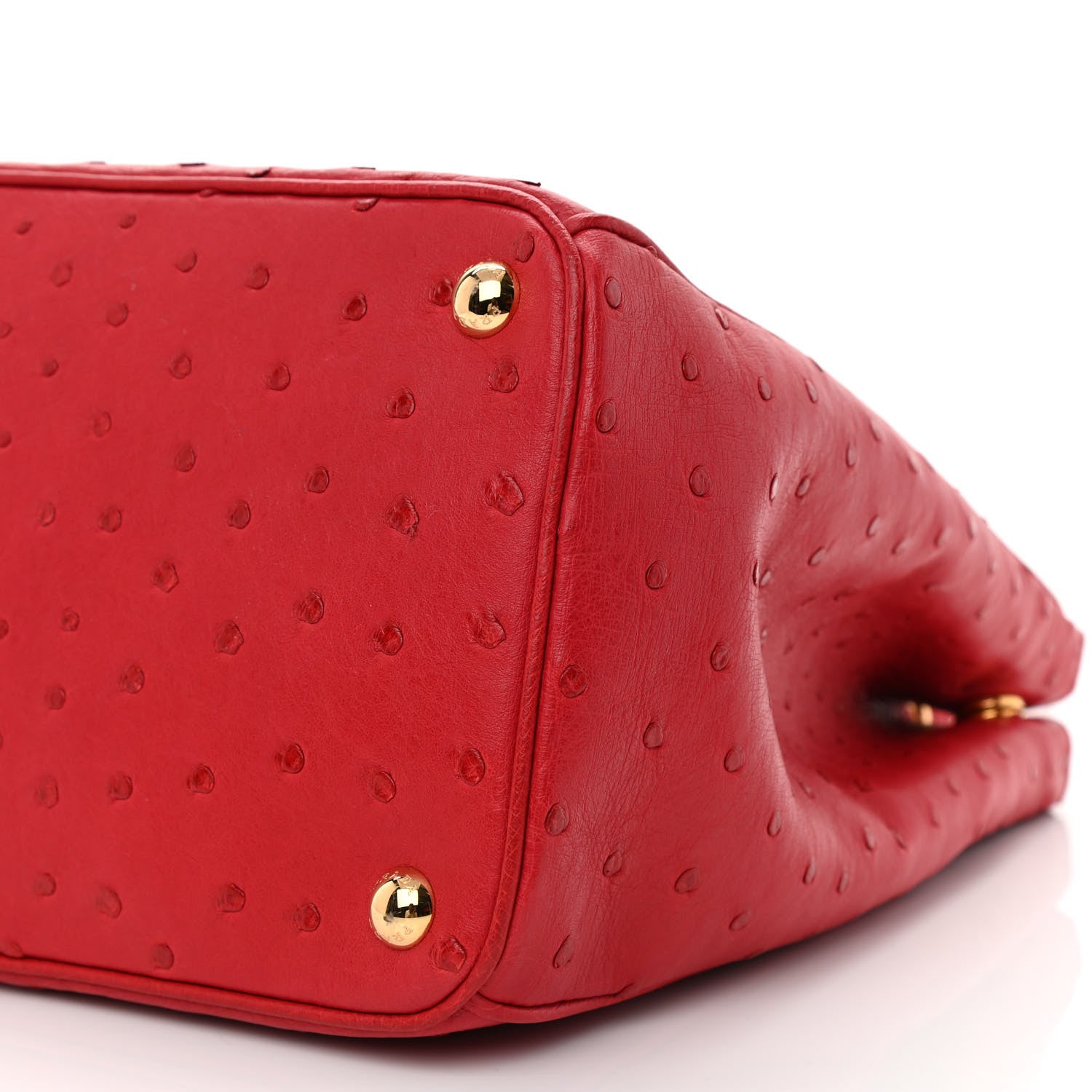 Prada Ostrich Large Galleria Double Zip Tote Fuoco 10 of 11