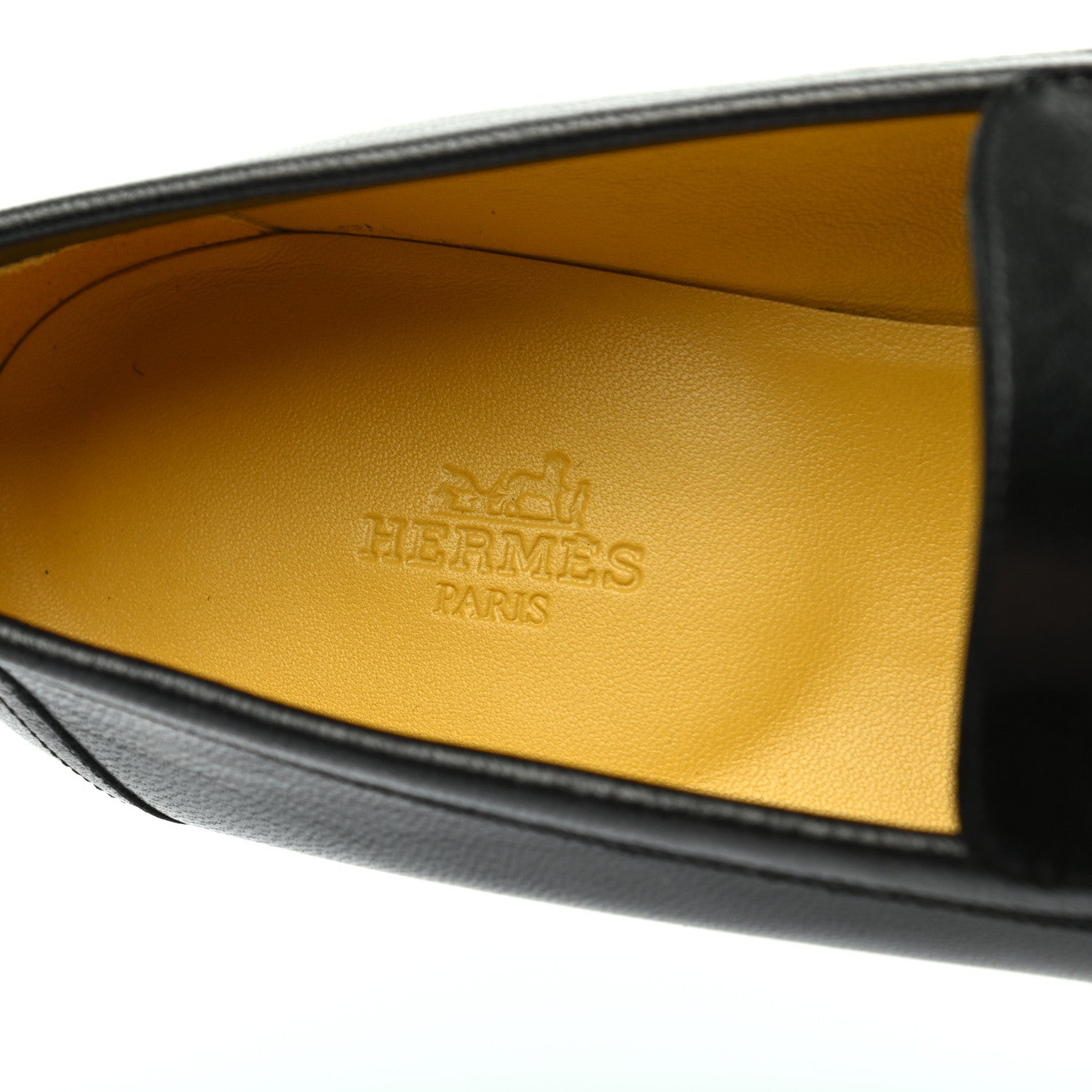 Hermes Goatskin Womens Royal Loafers 38 Black 14 of 20