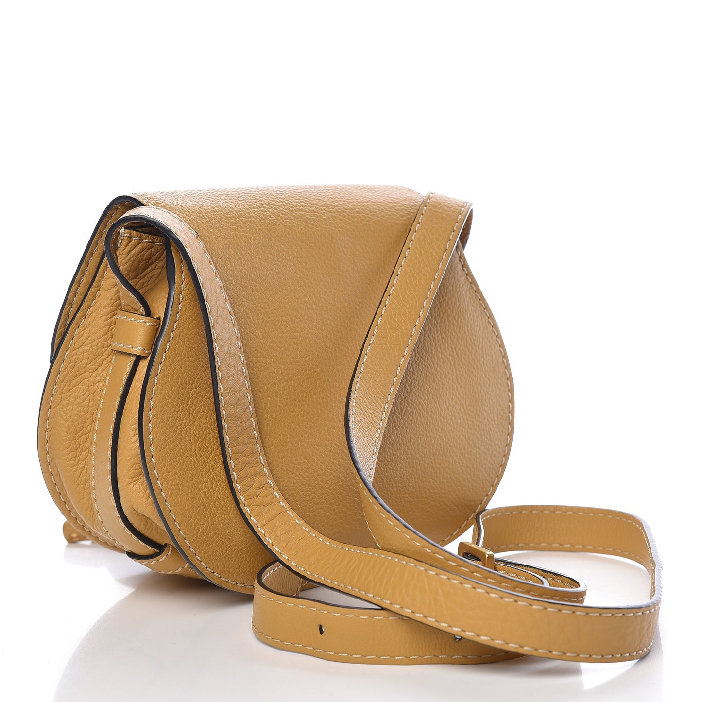 Calfskin Mini Marcie Round Crossbody Bag Dusty Yellow