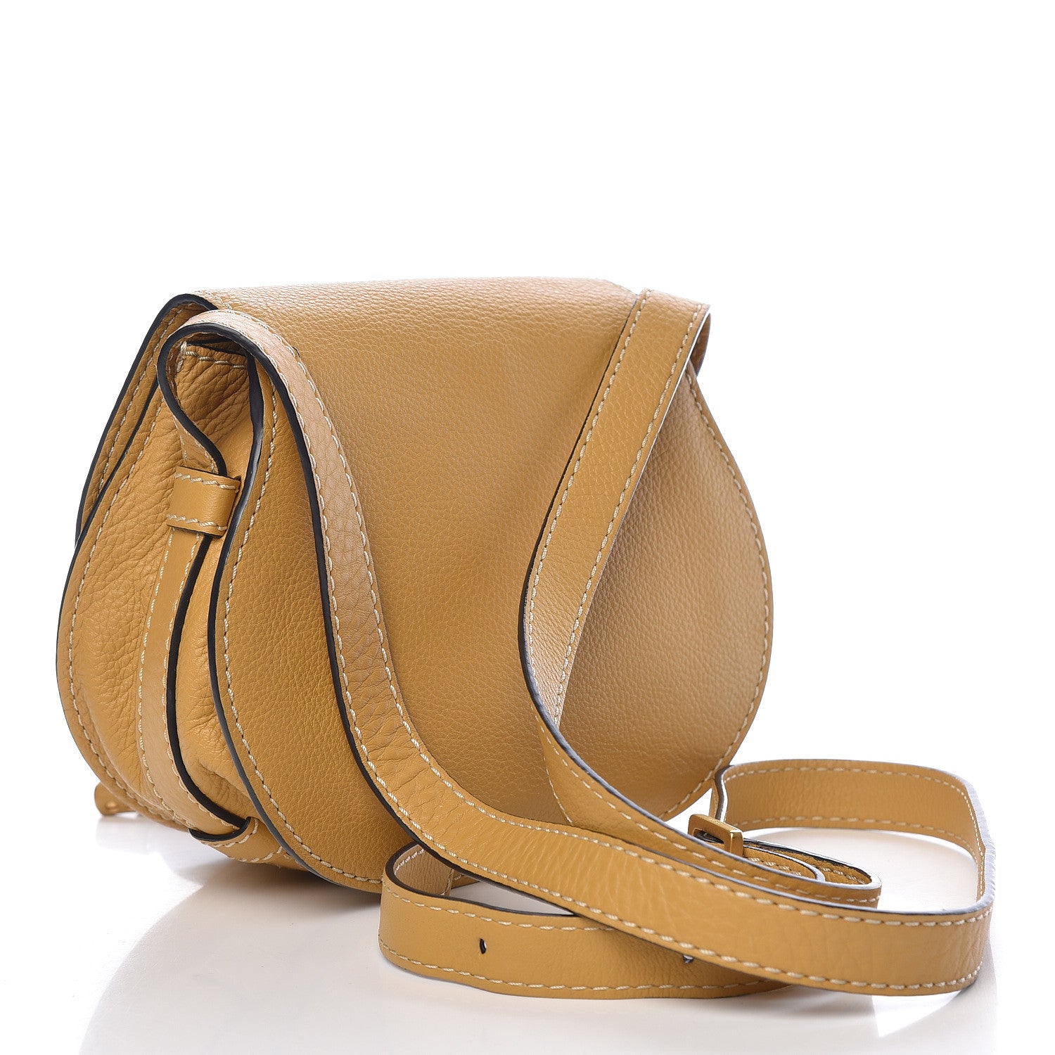 Chloe Calfskin Mini Marcie Round Crossbody Bag Dusty Yellow 3 of 11