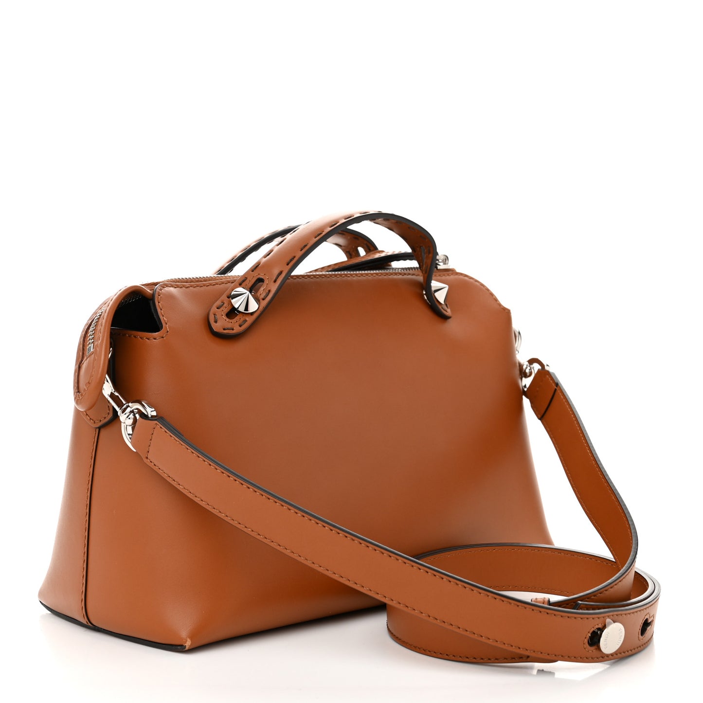 Vitello King Logo Embossed Medium By The Way Boston Bag Cuoio