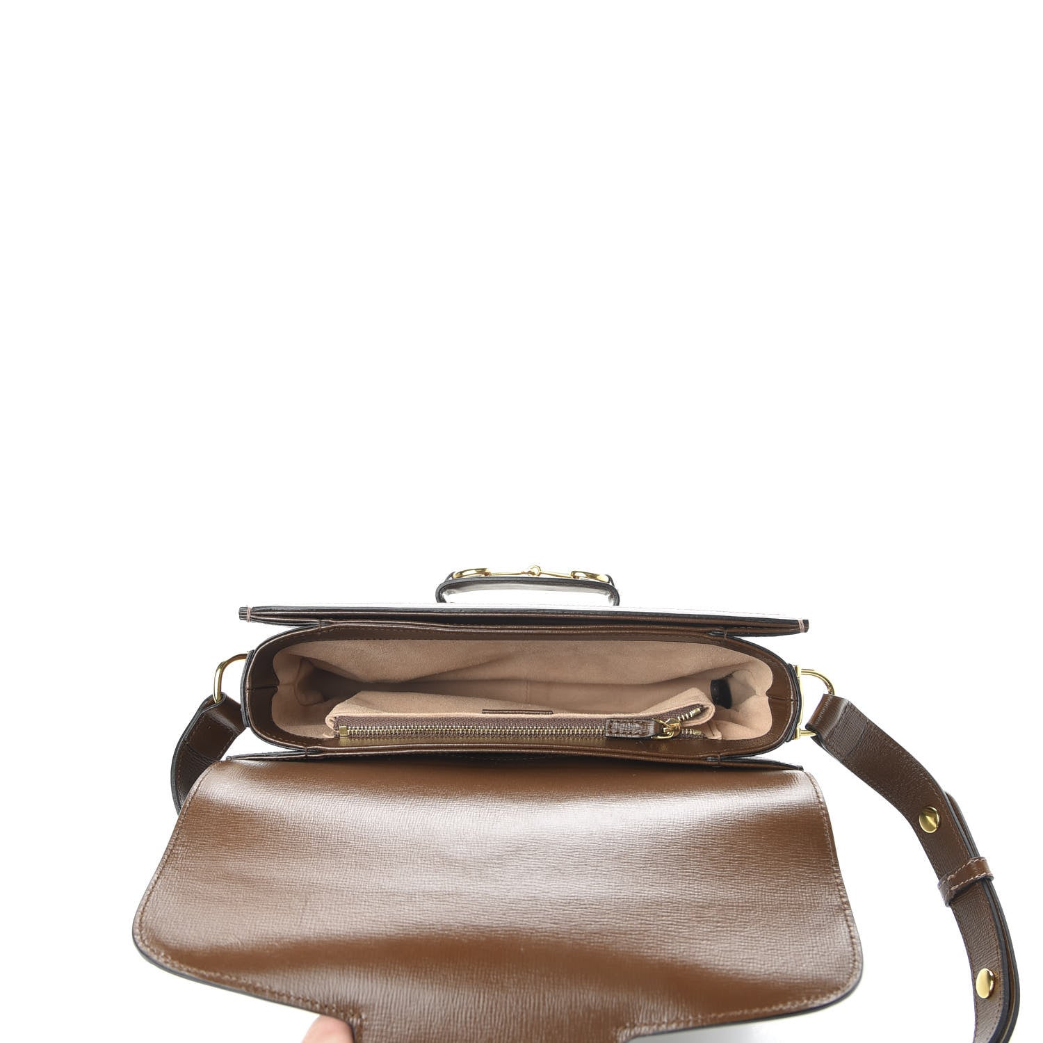 Gucci GG Supreme Monogram Horsebit 1955 Shoulder Bag Beige Brown Sugar 6 of 13