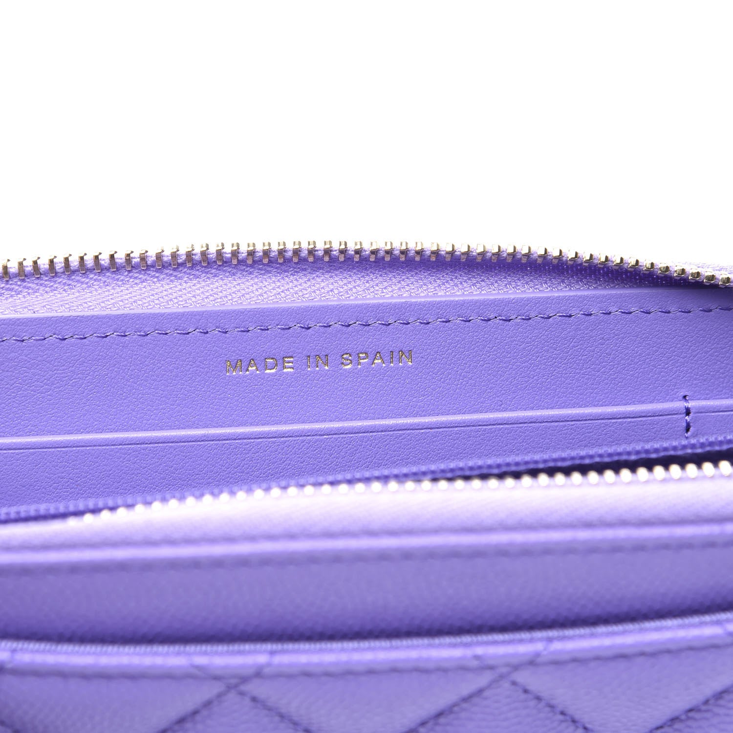 Chanel Caviar Quilted Medium Zip Around Wallet Purple 8 of 10