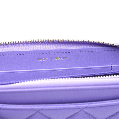 Chanel Caviar Quilted Medium Zip Around Wallet Purple 8 of 10