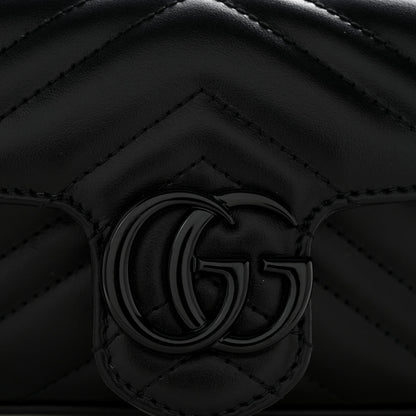 Gucci Calfskin Matelasse Monochrome GG Marmont Chain Belt Bag Black 12 of 12