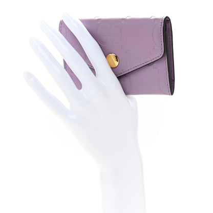 Gucci Calfskin Jumbo GG Embossed Snap Wallet Lilac 2 of 9