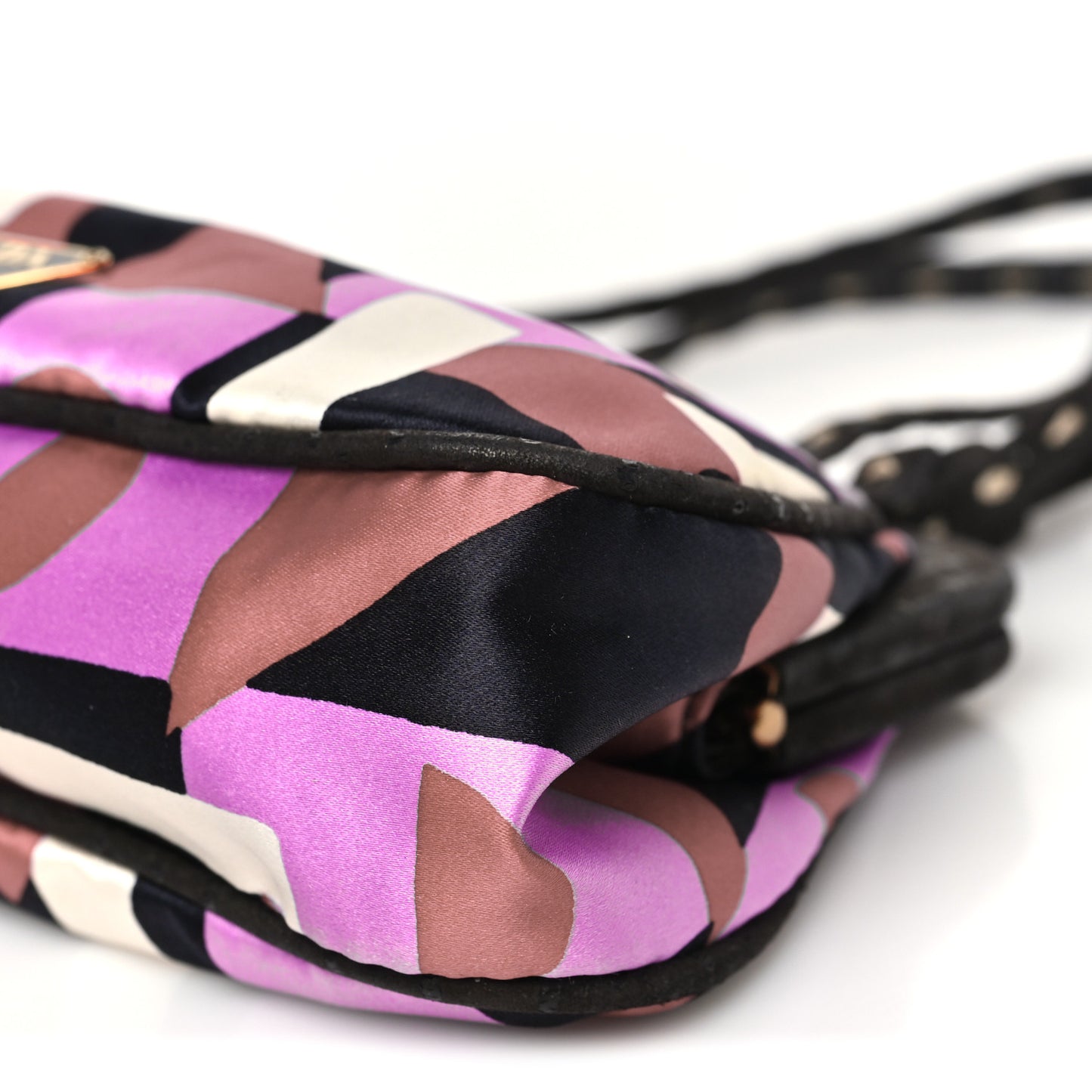Satin Geometric Kisslock Clutch Multicolor