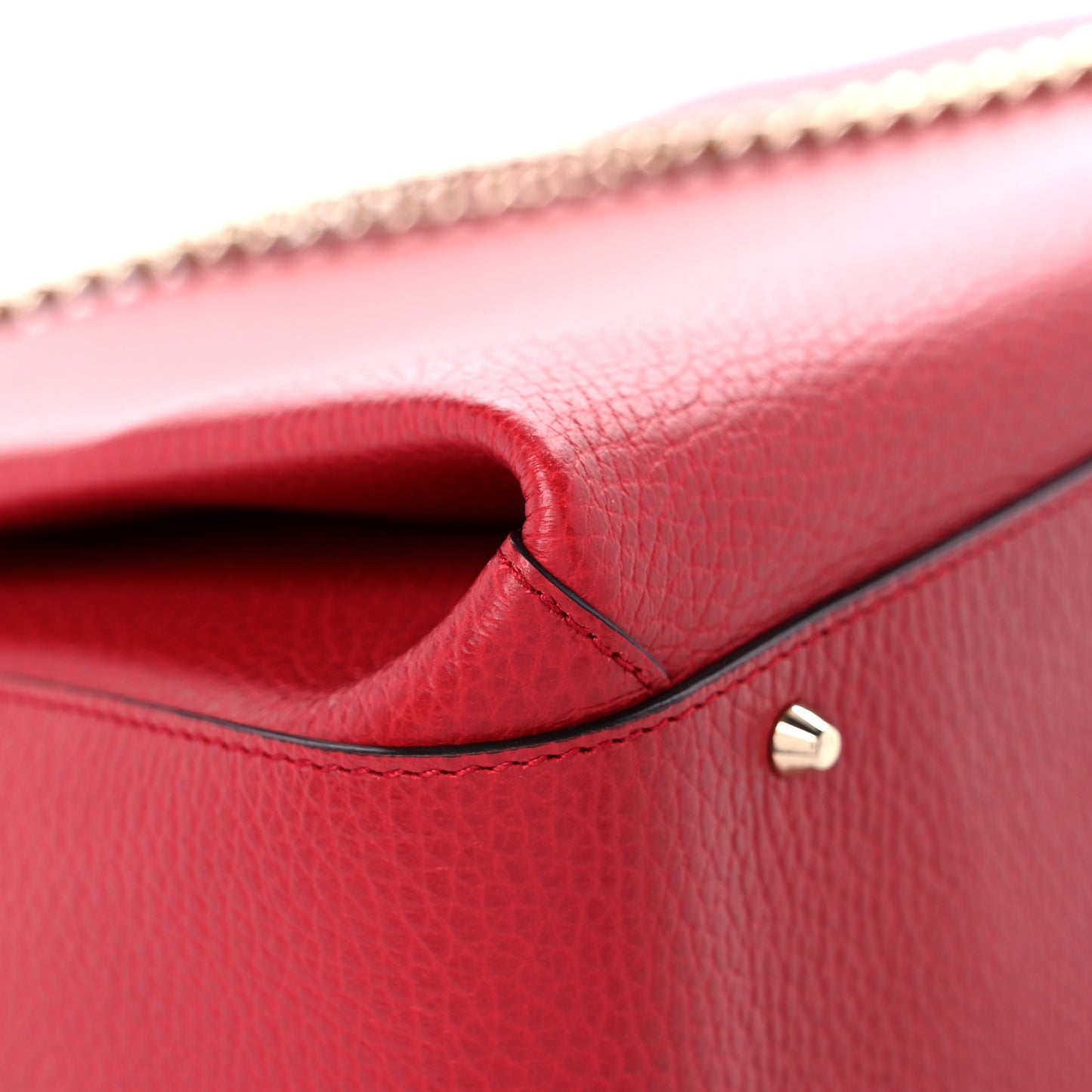 Dollar Calfskin Medium Interlocking G Top Handle Shoulder Bag Red