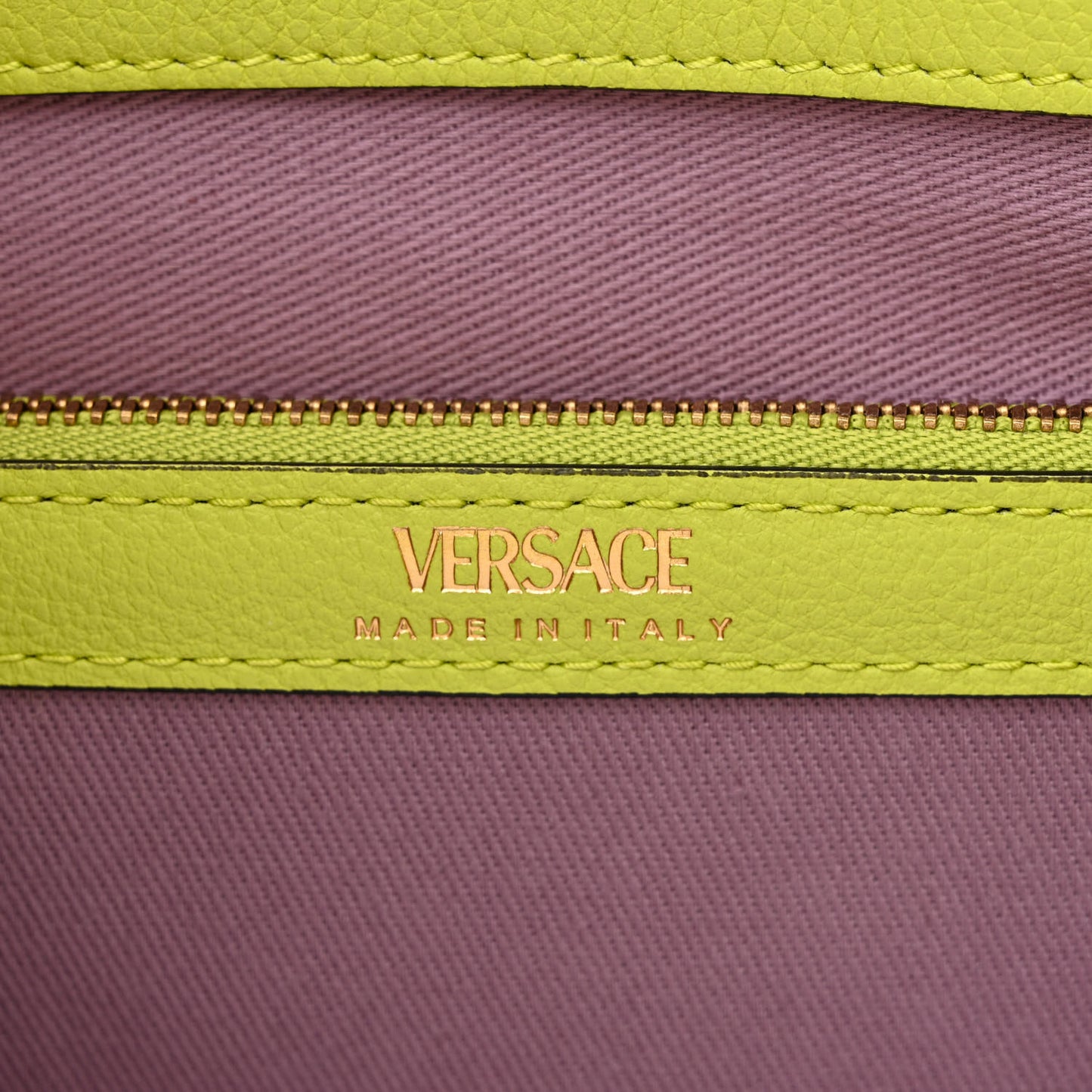 Grained Calfskin Small La Medusa Chain Tote Citron