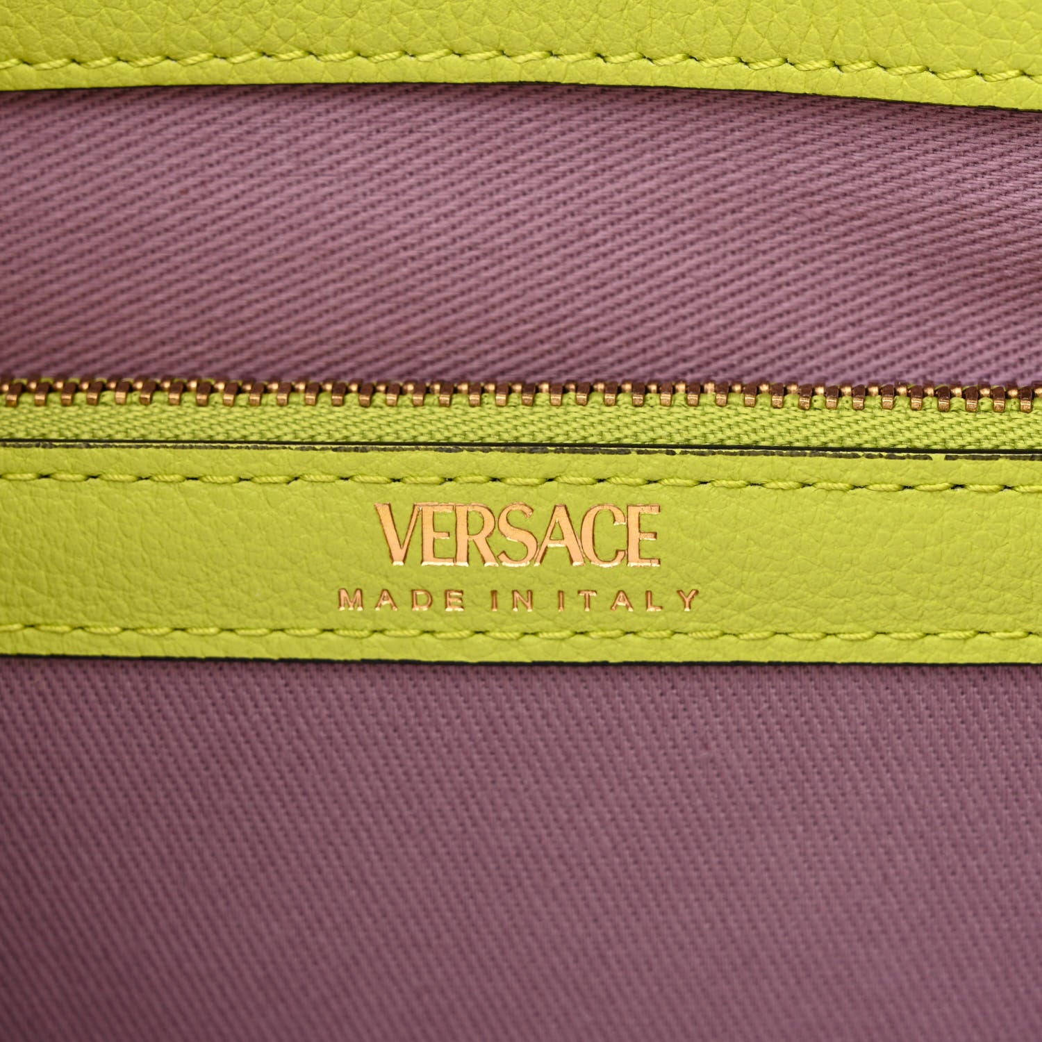 Versace Grained Calfskin Small La Medusa Chain Tote Citron 6 of 10