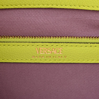 Versace Grained Calfskin Small La Medusa Chain Tote Citron 6 of 10