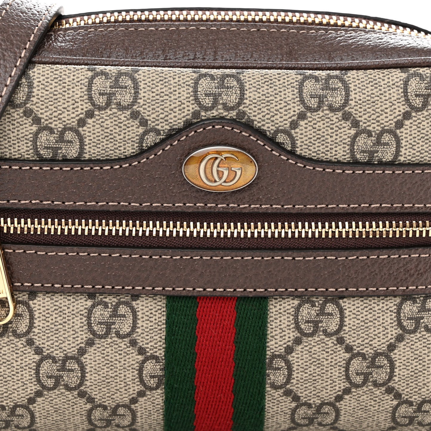 GG Supreme Monogram Web Mini Ophidia Shoulder Bag Brown