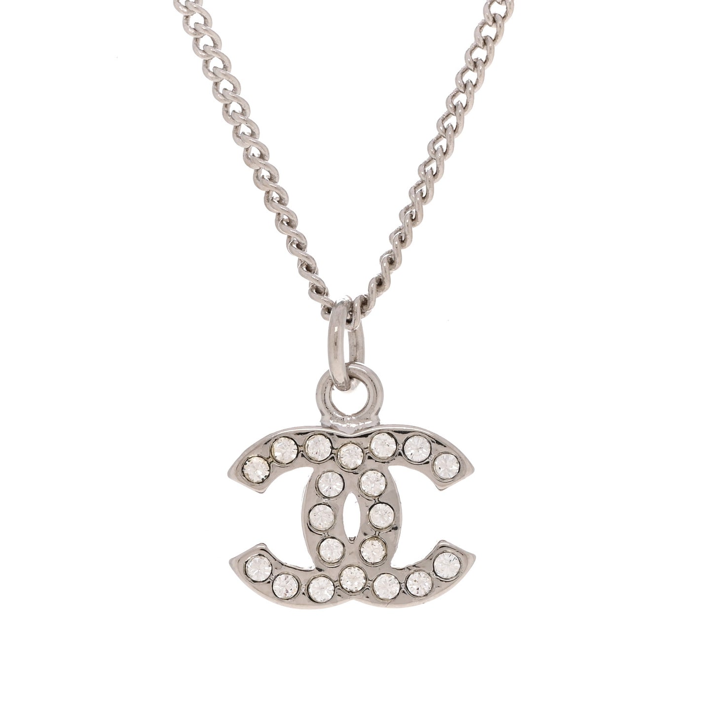 Crystal Timeless CC Necklace Silver