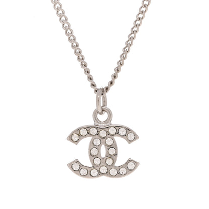 Chanel Crystal Timeless CC Necklace Silver 4 of 6