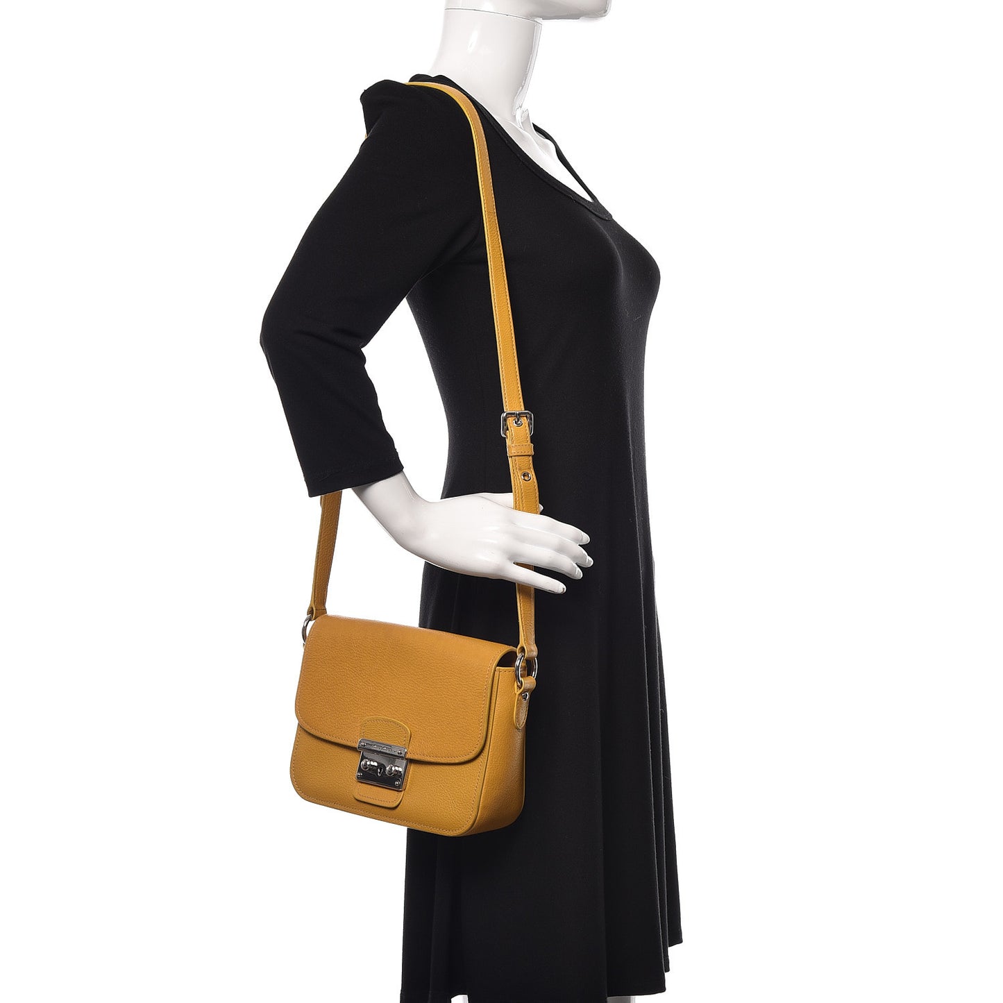Goatskin Madras Shoulder Bag Yellow